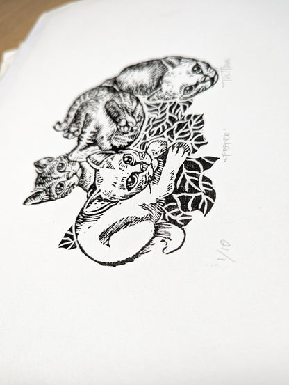 Relief Print | Kittens