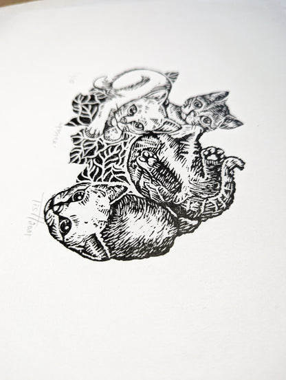 Relief Print | Kittens